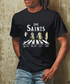 Official The Saints Abbey Road Marques Colston Rickey Jackson Willie Roaf And drew Brees Signatures Shirt 2 Official The Saints Abbey Road Marques Colston Rickey Jackson Willie Roaf And drew Brees Signatures Shirt