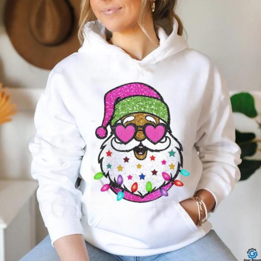 Official The Santa With Sunglasses Christmas Pink Women Girls Kids T Shirt