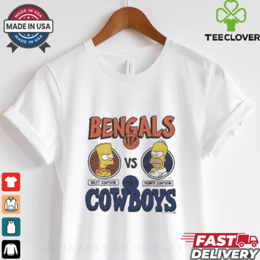 Official The Simpsons x Bart Cincinnati Bengals Vs Homer Dallas Cowboys NFL t shirt