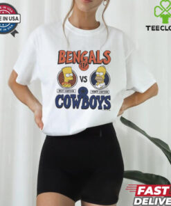 Official The Simpsons x Bart Cincinnati Bengals Vs Homer Dallas Cowboys NFL t shirt