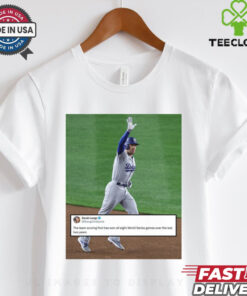 Official The Team Scoring First Has Won All Eight World Series Games Over The Last Two Years Poster t shirt