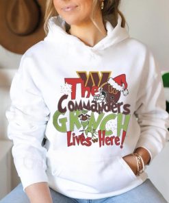 Official The Washington commanders x grinch lives here Christmas T shirt