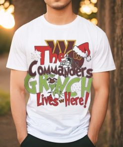 Official The Washington commanders x grinch lives here Christmas T shirt