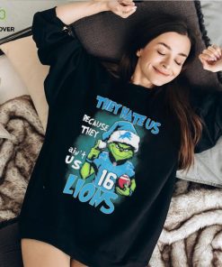 Official They Hate Us Because Ain’t Us Detroit Lions The Grinch Christmas Shirt