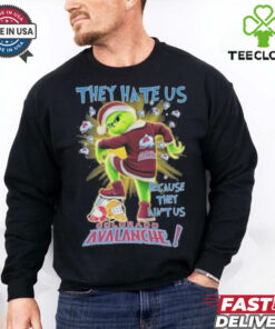Official They Hate Us Because They Ain’t Us Grinch X Colorado Hockey Stomp On Hockey Teams Christmas Shirt
