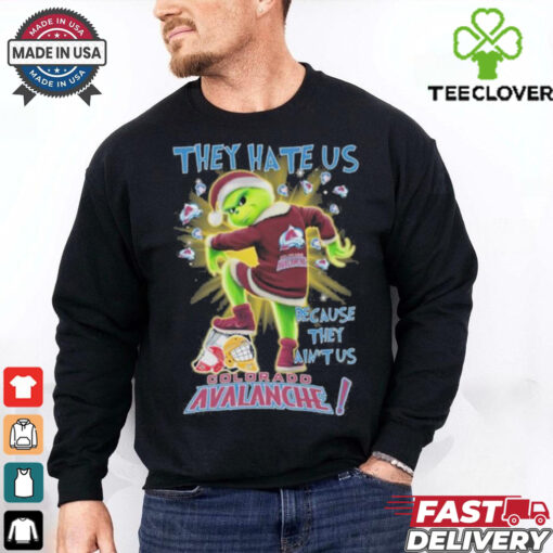 Official They Hate Us Because They Ain’t Us Grinch X Colorado Hockey Stomp On Hockey Teams Christmas Shirt
