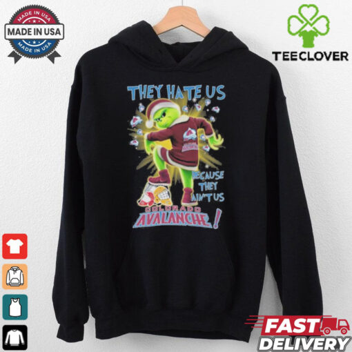 Official They Hate Us Because They Ain’t Us Grinch X Colorado Hockey Stomp On Hockey Teams Christmas Shirt