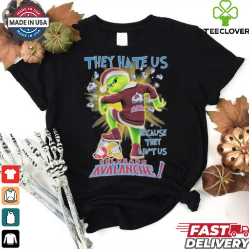 Official They Hate Us Because They Ain’t Us Grinch X Colorado Hockey Stomp On Hockey Teams Christmas Shirt