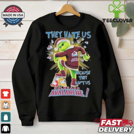Official They Hate Us Because They Ain’t Us Grinch X Colorado Hockey Stomp On Hockey Teams Christmas Shirt