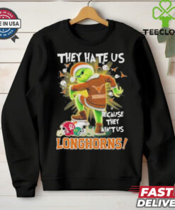 Official They Hate Us Texas Longhorns Stomp On College Teams X Grinch Christmas Shirt