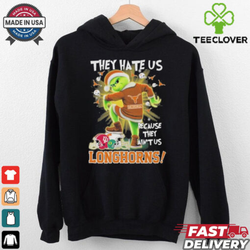 Official They Hate Us Texas Longhorns Stomp On College Teams X Grinch Christmas Shirt