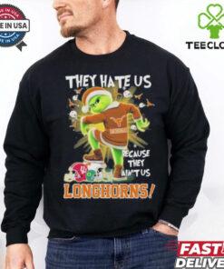 Official They Hate Us Texas Longhorns Stomp On College Teams X Grinch Christmas Shirt
