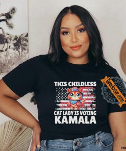 Official This Childless Cat Lady Is Voting Kamala Us Flag 2024 T Shirt