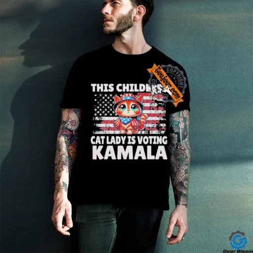 Official This Childless Cat Lady Is Voting Kamala Us Flag 2024 T Shirt