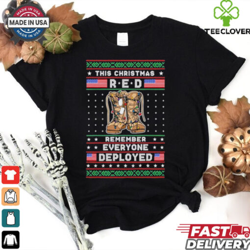 Official This Christmas Red Remember Everyone Deployed T Shirt