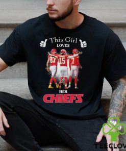 Official This Girl Loves Her Kansas City Chiefs Patrick Mahomes, Travis Kelce And Harrison Butker Signatures Shirt