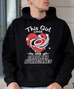 Official This Girl love her Carolina Hurricanes diamond heart hoodie, sweater, longsleeve, shirt v-neck, t-shirt