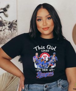 Official This Girl loves her Texas Rangers 2023 Signatures Shirt