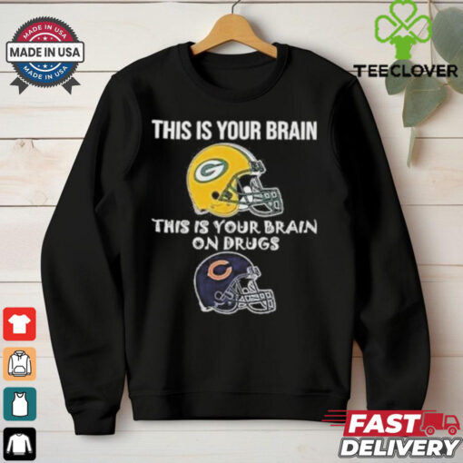 Official This Is Your Brain Green Bay Packers This Is Your Brain On Drugs Chicago Bears Shirt