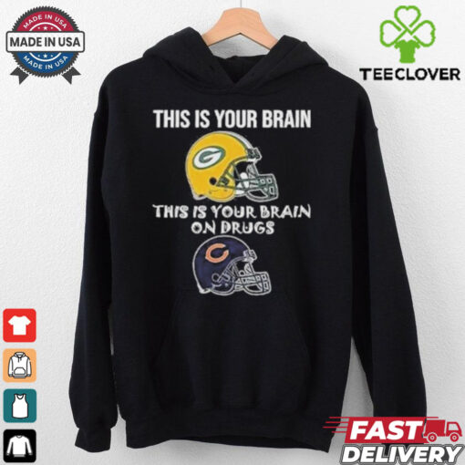 Official This Is Your Brain Green Bay Packers This Is Your Brain On Drugs Chicago Bears Shirt