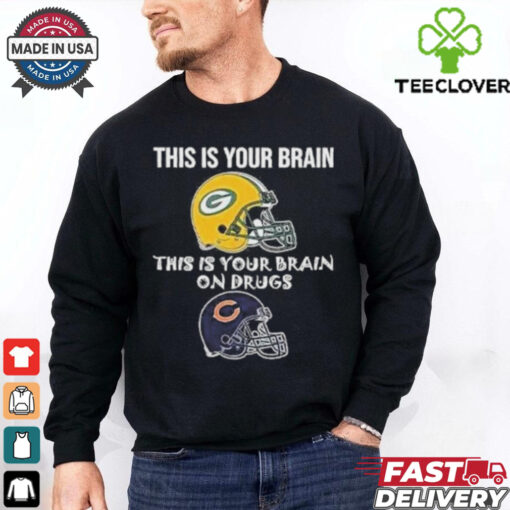 Official This Is Your Brain Green Bay Packers This Is Your Brain On Drugs Chicago Bears Shirt