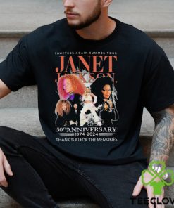Official Together Again Summer Tour Janet Jackson 50th Anniversary 1974 2024 Thank you for the memories signature shirt
