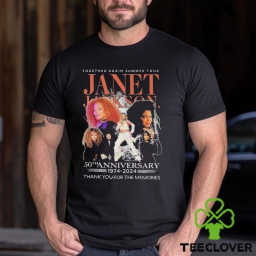 Official Together Again Summer Tour Janet Jackson 50th Anniversary 1974 2024 Thank you for the memories signature hoodie, sweater, longsleeve, shirt v-neck, t-shirt