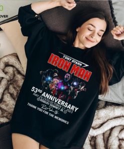 Official Tony Stark Iron Man 53rd Anniversary May 29, 1970 October 17, 2023 Thank You For The Memories Shirt