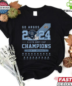 Official Toronto Argonauts Go Argos 2024 111th Grey Cup Champions Shirt