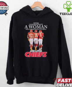 Official Travis Kelce And Patrick Mahomes Xavier Worthy Never Underestimate A Woman Who Understands Football And Loves Kansas City Chiefs Signatures T shirts