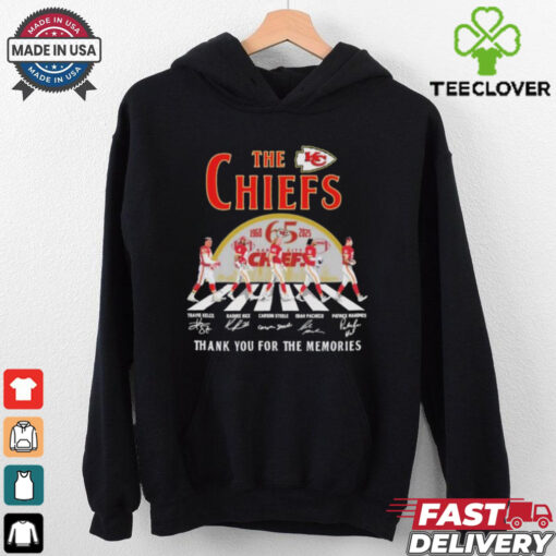 Official Travis Kelce Rashee Rice Carson Steele Isiah Pacheco Patrick Mahomes The Kansas City Chiefs 65TH Thank You For The Memories Signatures T shirts