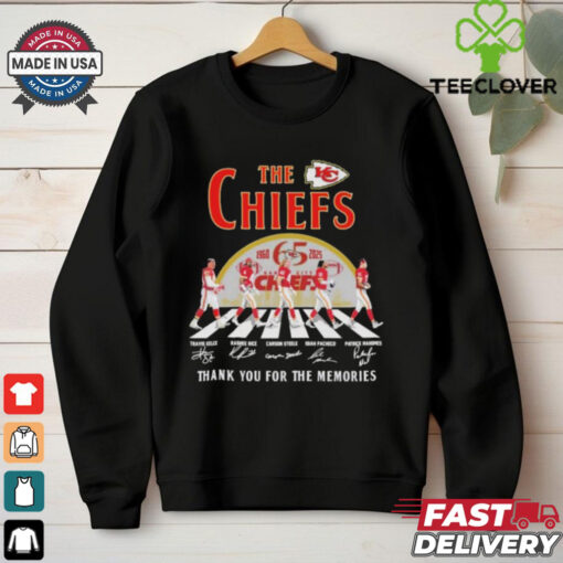 Official Travis Kelce Rashee Rice Carson Steele Isiah Pacheco Patrick Mahomes The Kansas City Chiefs 65TH Thank You For The Memories Signatures T shirts