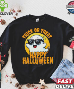 Official Trick Or Treat Halloween Spooky Ghost & Moon Shirt