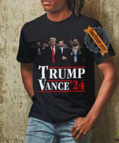 Official Trump Vance 2024 Vote Trump Retro Vintage USA Flag Style T Shirt