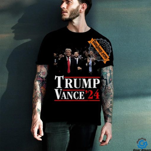 Official Trump Vance 2024 Vote Trump Retro Vintage USA Flag Style T Shirt