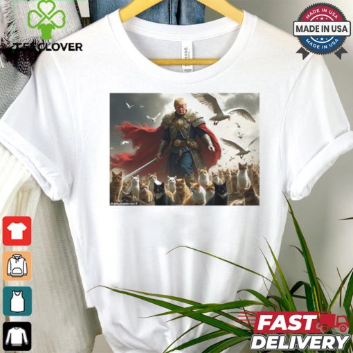 Official Trump president wielding a sword and armor behind his animal friends Vote Trump for president poster t shirt