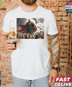 Official Trump president wielding a sword and armor behind his animal friends Vote Trump for president poster t shirt