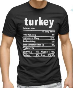 Official Turkey Nutrition Calories Daily Value Total Fat 2.5G Shirt