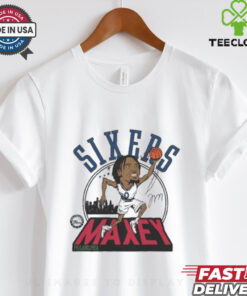 Official Tyrese Maxey 76ers Basketball 2024 25 City Edition Caricature shirt