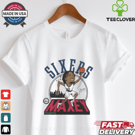 Official Tyrese Maxey 76ers Basketball 2024 25 City Edition Caricature shirt