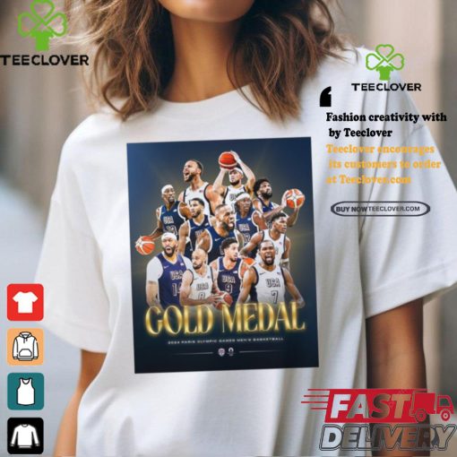 Official USA Basketball Gold Medal 2024 Paris Olympic Games Men’s Basketball Shirt