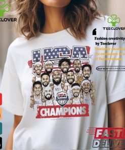 Official USA Men’s Basketball 2024 Summer Olympics Gold Medal Team Caricature Paris France t shirt