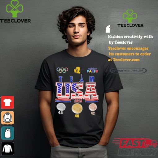 Official USA Team 2024 Olympic Paris Champions 40 Gold Medals First Place T Shirt