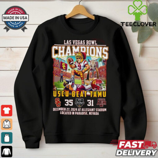 Official USC Trojans Beat Texas A&M Aggies 2024 Las Vegas Bowl Champions 35 – 31 Dec 27 2024 Allegiant Stadium Mascot t shirt