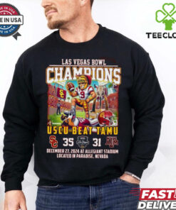 Official USC Trojans Beat Texas A&M Aggies 2024 Las Vegas Bowl Champions 35 – 31 Dec 27 2024 Allegiant Stadium Mascot t shirt