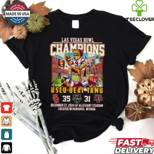 Official USC Trojans Beat Texas A&M Aggies 2024 Las Vegas Bowl Champions 35 – 31 Dec 27 2024 Allegiant Stadium Mascot t shirt