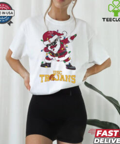 Official USC Trojans Dabbing Santa Claus Ugly Christmas Light shirt