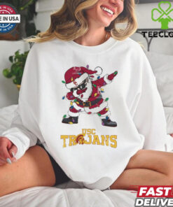 Official USC Trojans Dabbing Santa Claus Ugly Christmas Light shirt