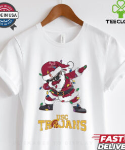 Official USC Trojans Dabbing Santa Claus Ugly Christmas Light shirt
