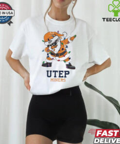 Official UTEP Miners Dabbing Santa Claus Ugly Christmas Light shirt